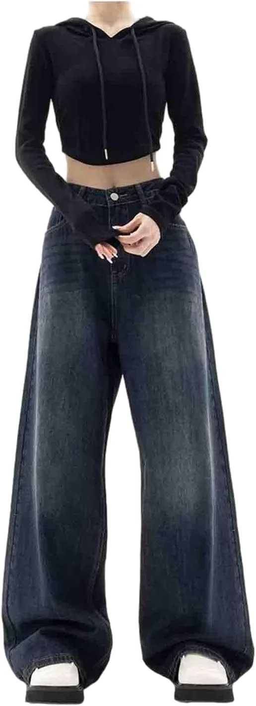 

Женские широкие джинсы с высокой талией в стиле y2k Ethbox