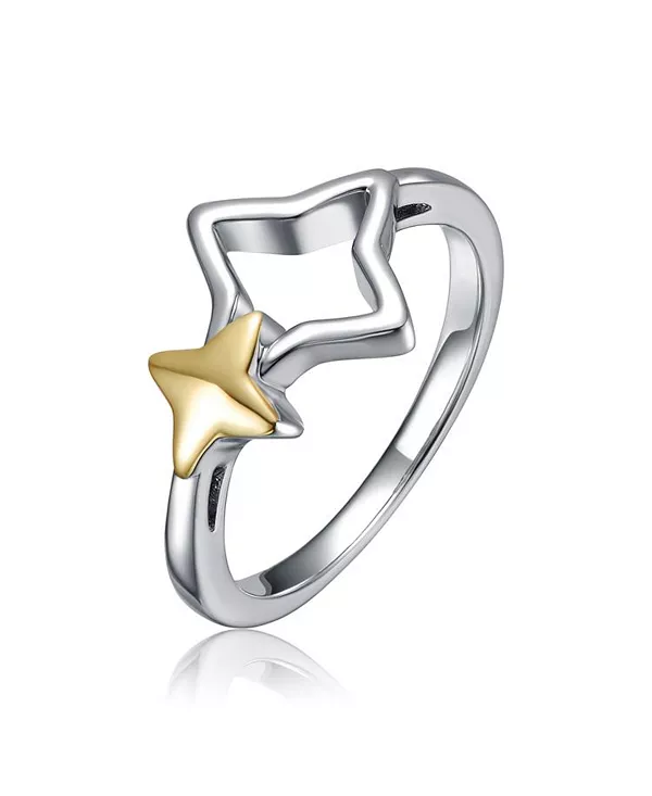 

Двухцветное кольцо с открытой звездой Rachel Glauber, two-toned