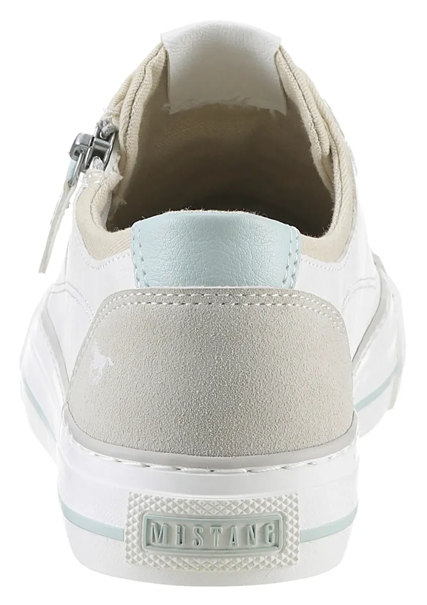 Кроссовки Mustang Shoes, с боковой молнией, повседневная обувь, полуботинки, туфли на шнуровке, бежевый — фото 2
