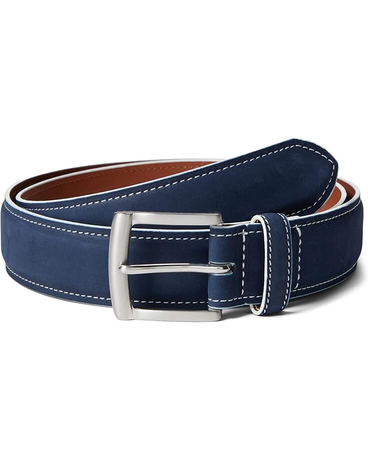 

Ремень Johnston & Murphy Painted Edge Belt, цвет Navy Leather