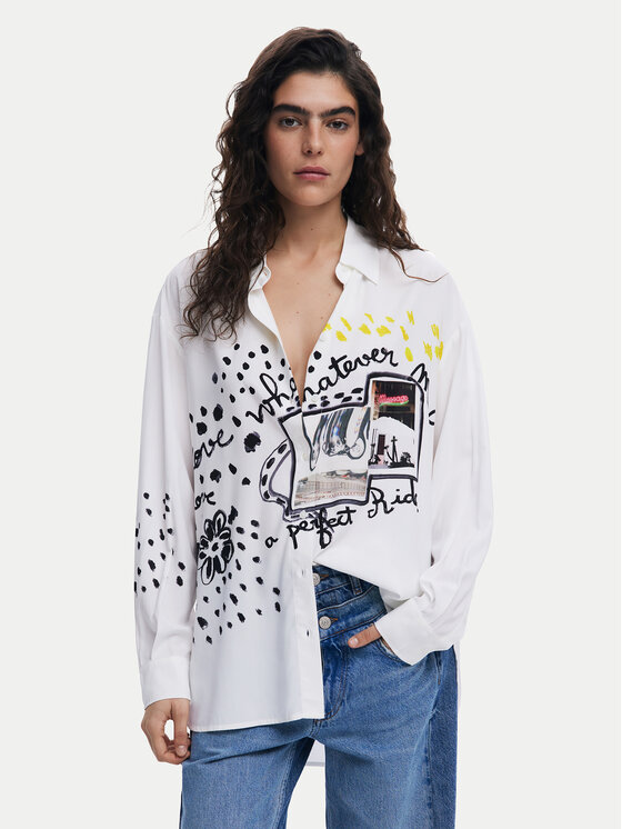 

Свободная рубашка Persefone 25SWCW41 Desigual, белый