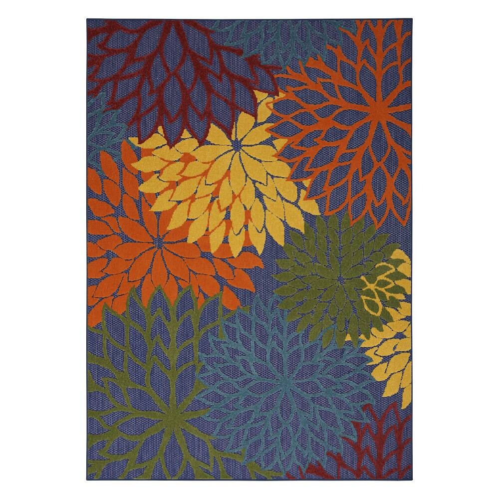

Nourison Aloha Dahlia Тропический уличный ковер, цвет Navy Multi