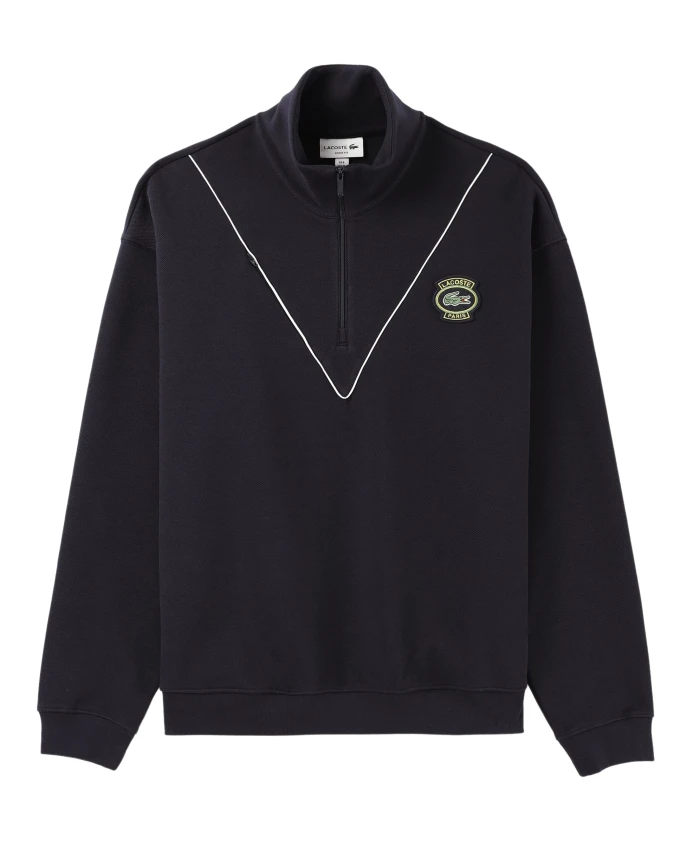 

Свитер с застежкой-молнией на четверть длины в стиле французского наследия Lacoste, синий