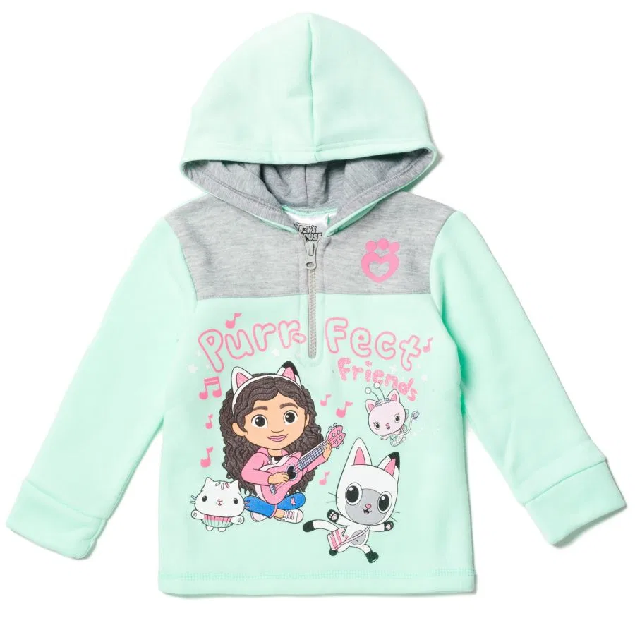 Детская флисовая толстовка Dreamworks с застежкой-молнией до середины груди Gabby'S Dollhouse, зеленый