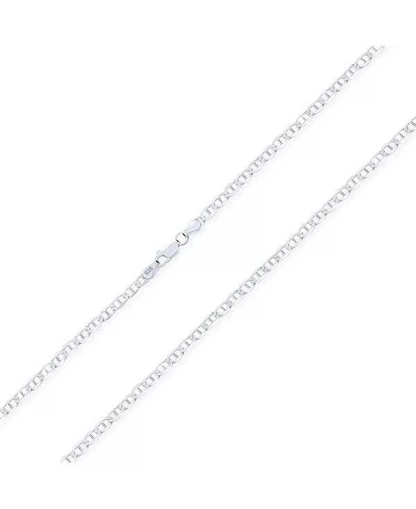 

Тяжелое цельное ожерелье из серебра 925 пробы с якорем, размер 4,6,7,9 мм, длина 16, 18, 20, 24 дюйма Bling Jewelry, silver