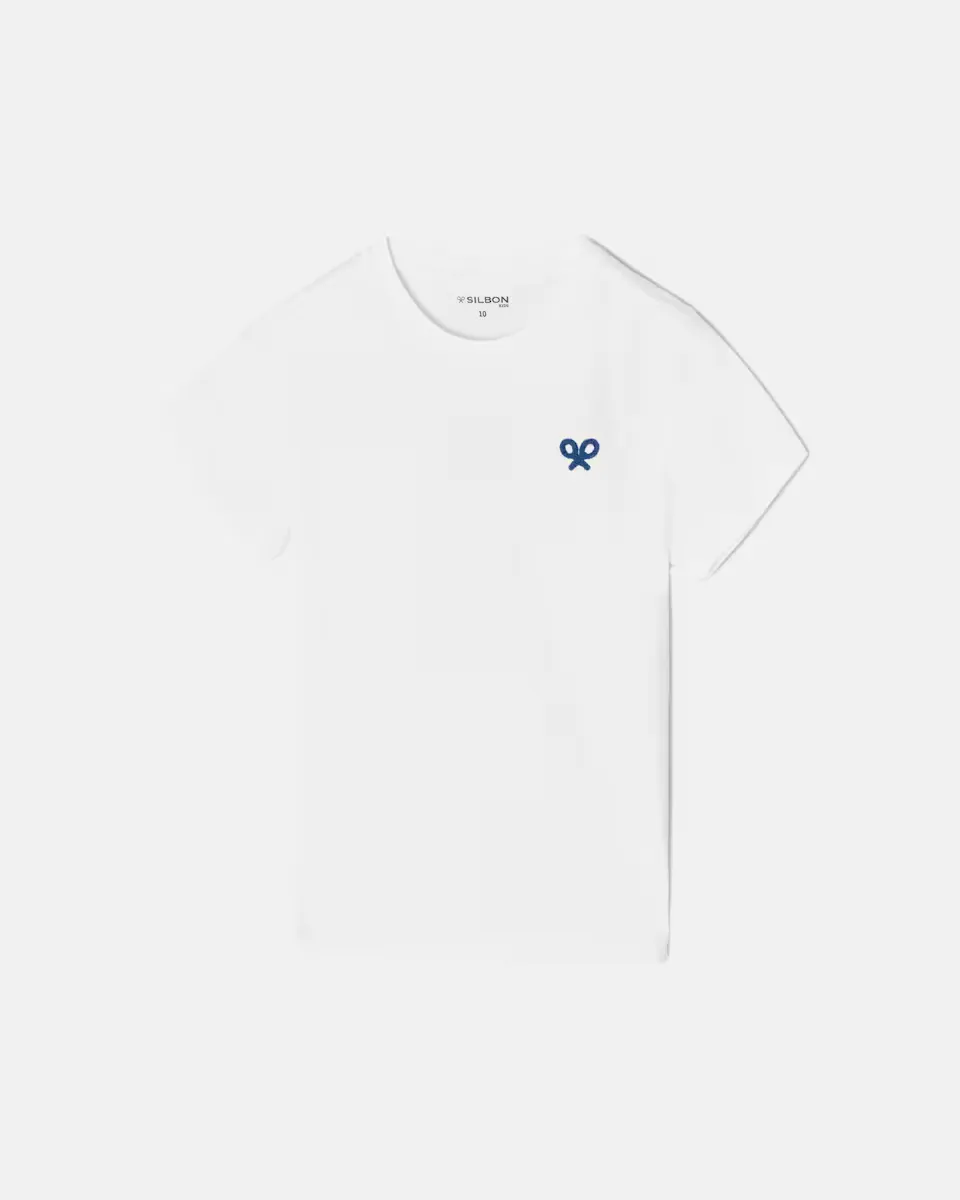 

Футболка для мальчиков с короткими рукавами и принтом на спине Silbon, белый