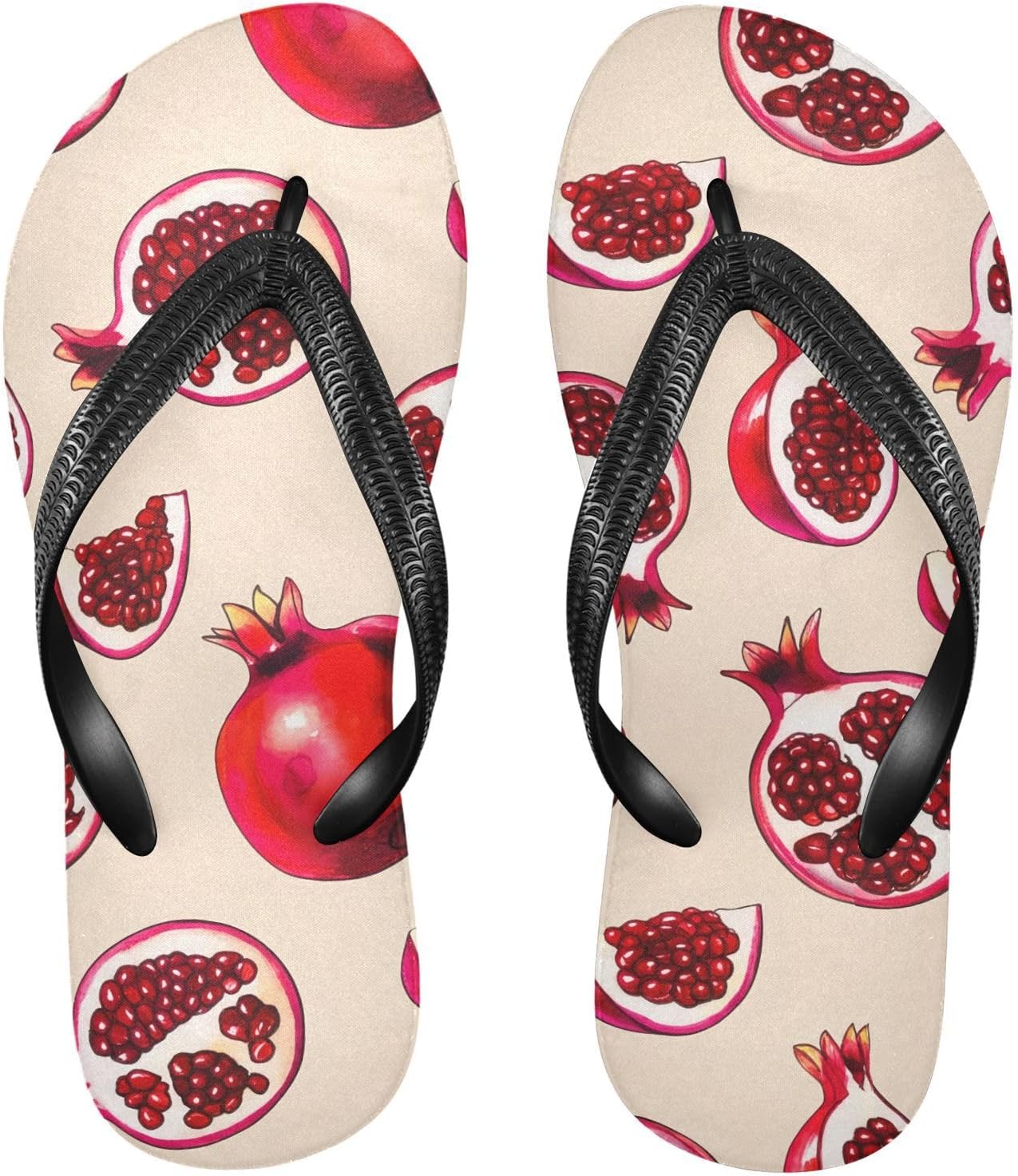 

Красные шлепанцы-гранат для пляжа, сандалии с резиновой подошвой, нескользящие летние тапочки для прогулок, для мужчин и женщин Sinestour