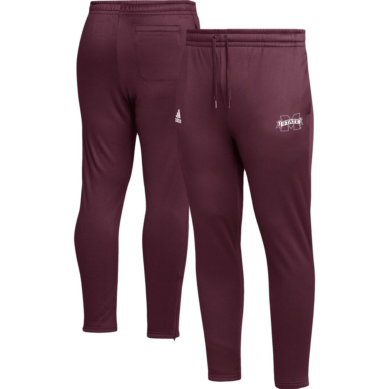 

Мужские темно-бордовые зауженные брюки Mississippi State Bulldogs AEROREADY adidas, Красный, Мужские темно-бордовые зауженные брюки Mississippi State Bulldogs AEROREADY adidas