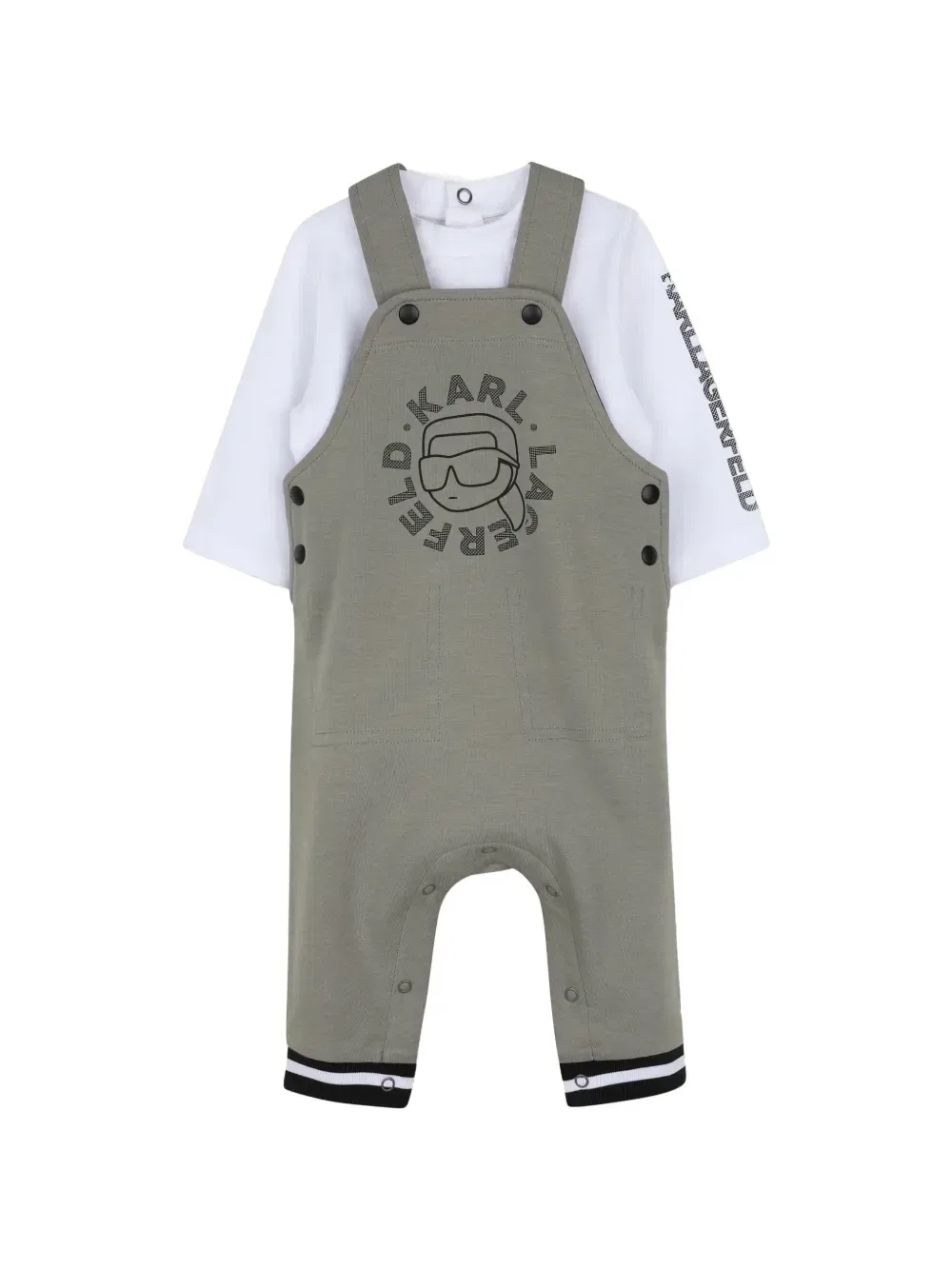 Комплект из топа и комбинезона с логотипом Karl Lagerfeld Kids, белый