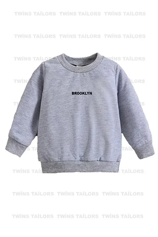 Детское для девочек свитшот с принтом Brooklyn Twins Tailors, Navy Blue-Grey-Black — фото 4
