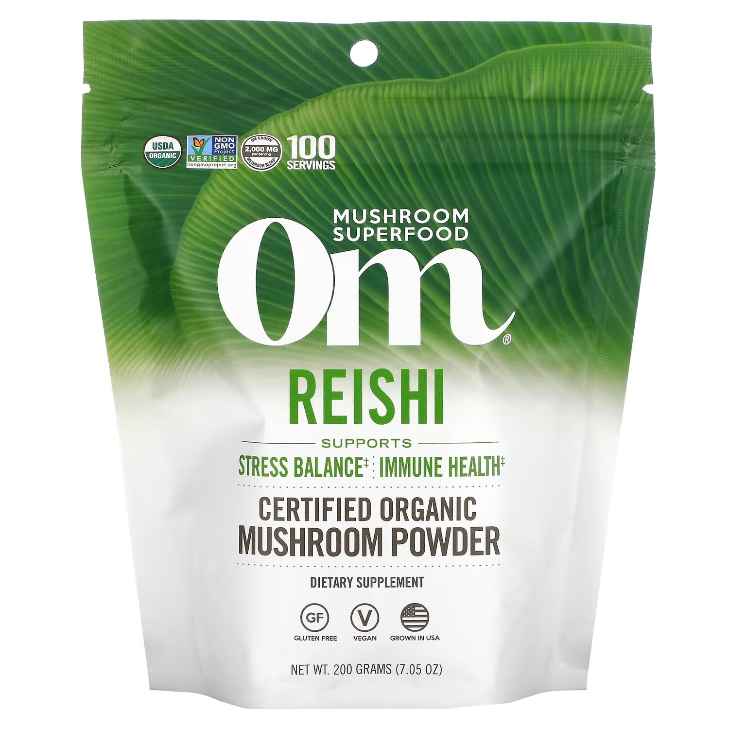 

Органический грибной порошок рейши Om Mushrooms, 200 г