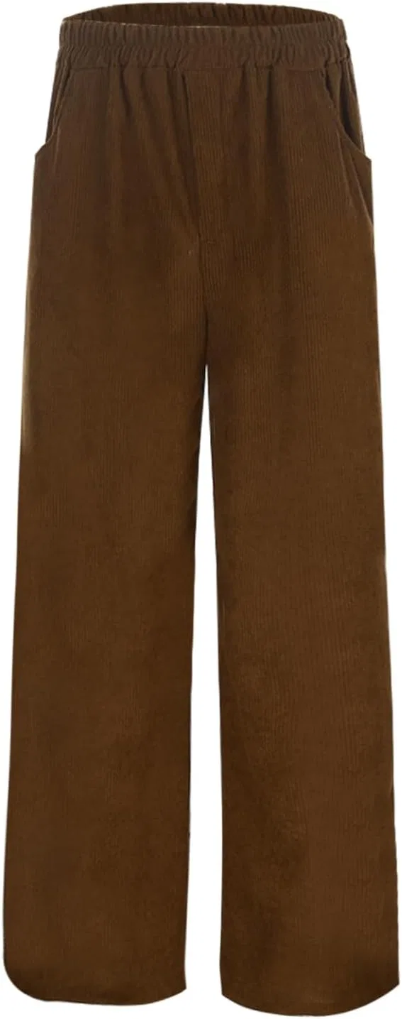 Мужские широкие брюки из вельвета на резинке, Vintage Pant, кофейный