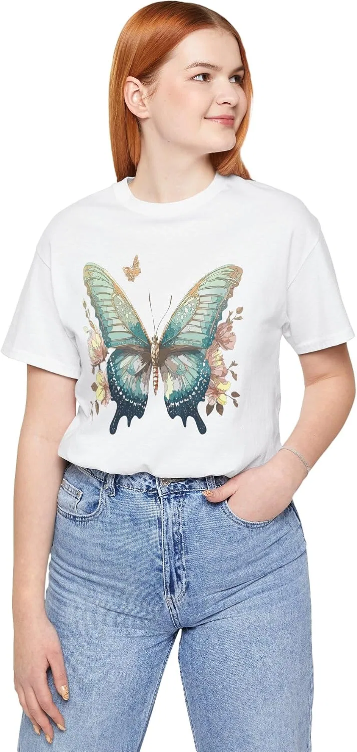 Футболка с бабочками Bella Canvas 3001, White