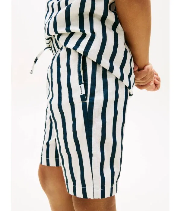 Детские шорты из льна Relaxed Fit Tommy Hilfiger, Blu Marino — фото 4