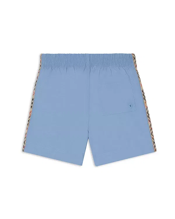 Детские плавки для мальчиков с отделкой в клетку Burberry Check Atticus Check Trim Swim Shorts, Cornflower — фото 2