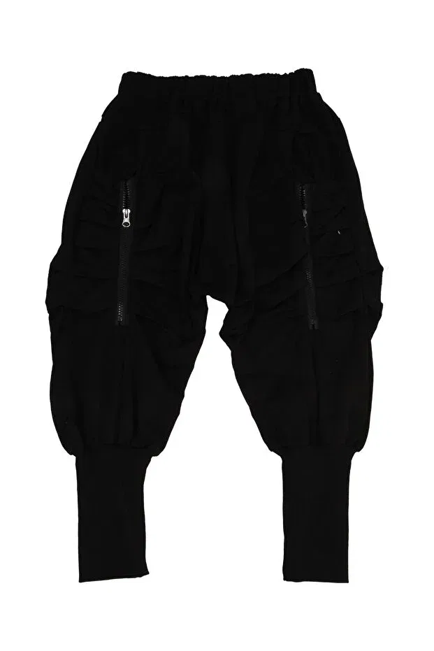 Детские спортивные штаны для мальчиков с утягивающим поясом Bebelop, Black