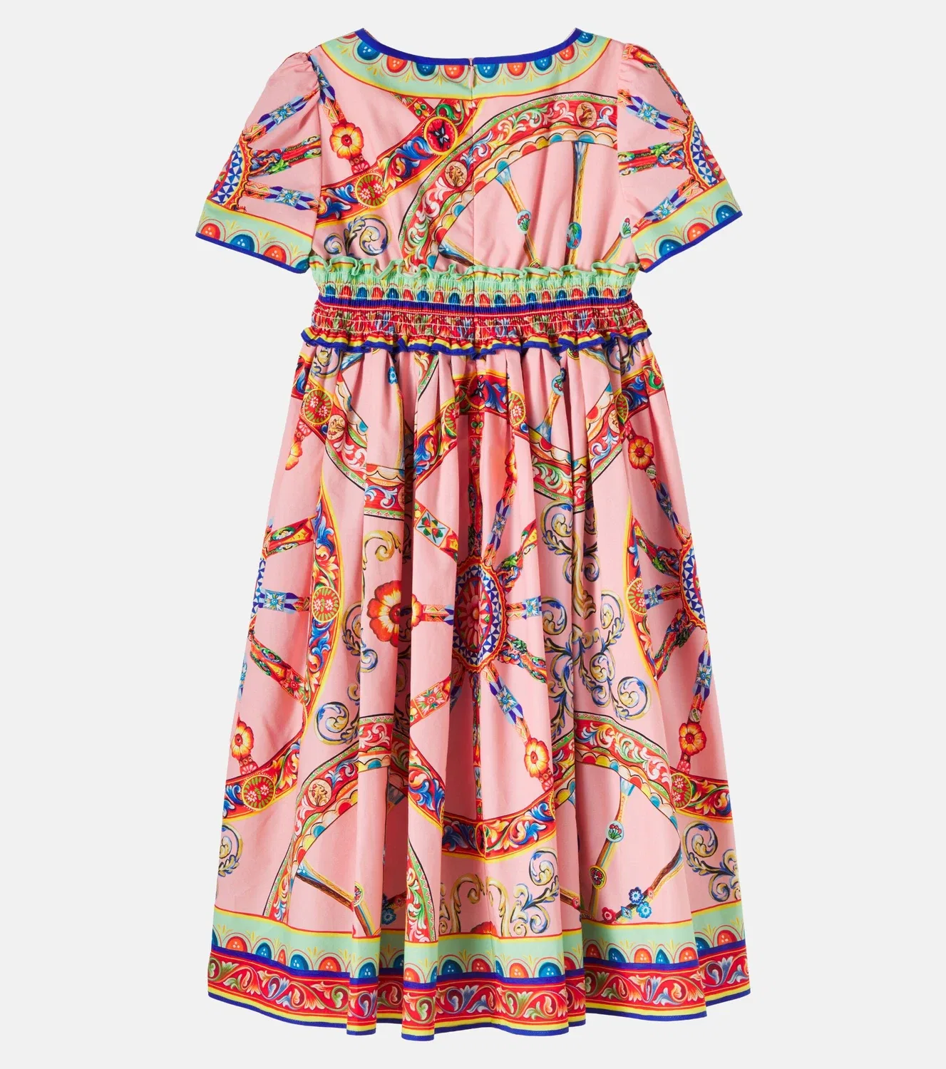 Нарядное платье из хлопкового поплина Carretto Dolce&Gabbana Kids, мультиколор — фото 3