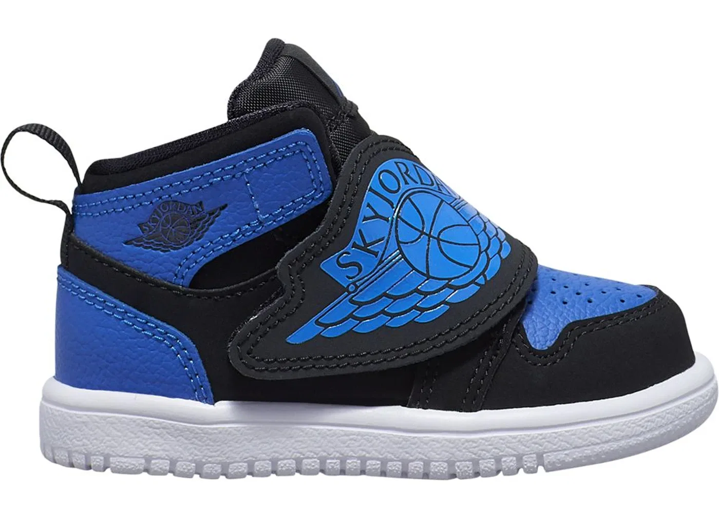 Детские кроссовки для мальчиков с длинным шнурком Sky Jordan 1 Jordan, Black/Hyper Royal-White