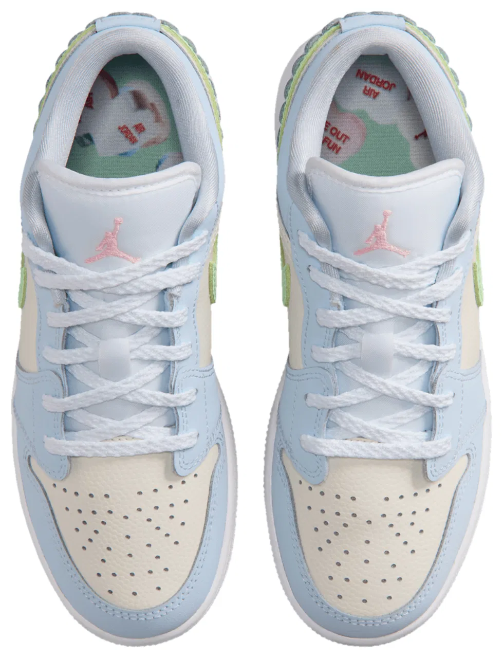 Кроссовки для девочек AJ 1 Low SE Fem Jordan, цвет Vapor Green/Sail/Half Blue — фото 4