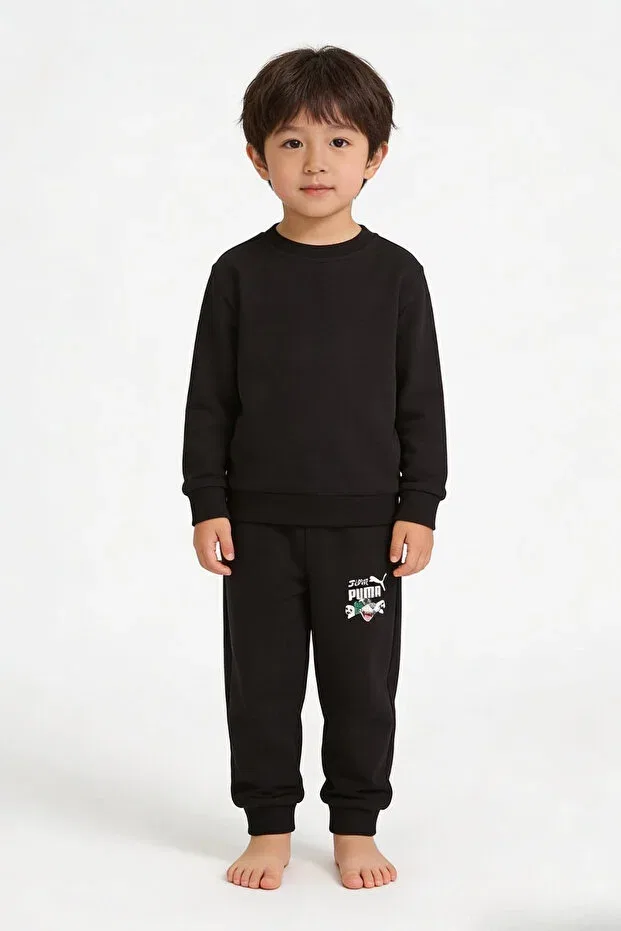 Детские спортивные штаны для девочек с манжетами Puma, Black — фото 4