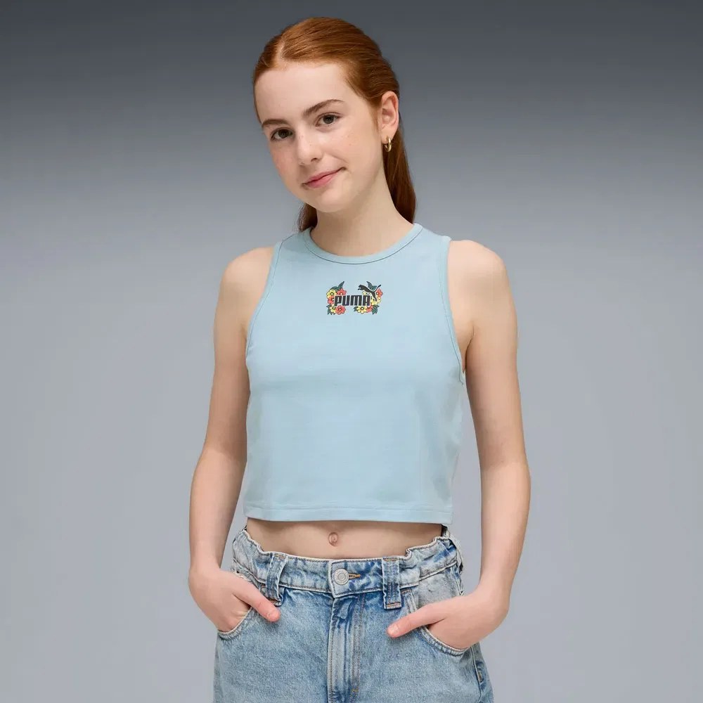 Детская майка для девочек с принтом Mid90S Puma, Blue — фото 3
