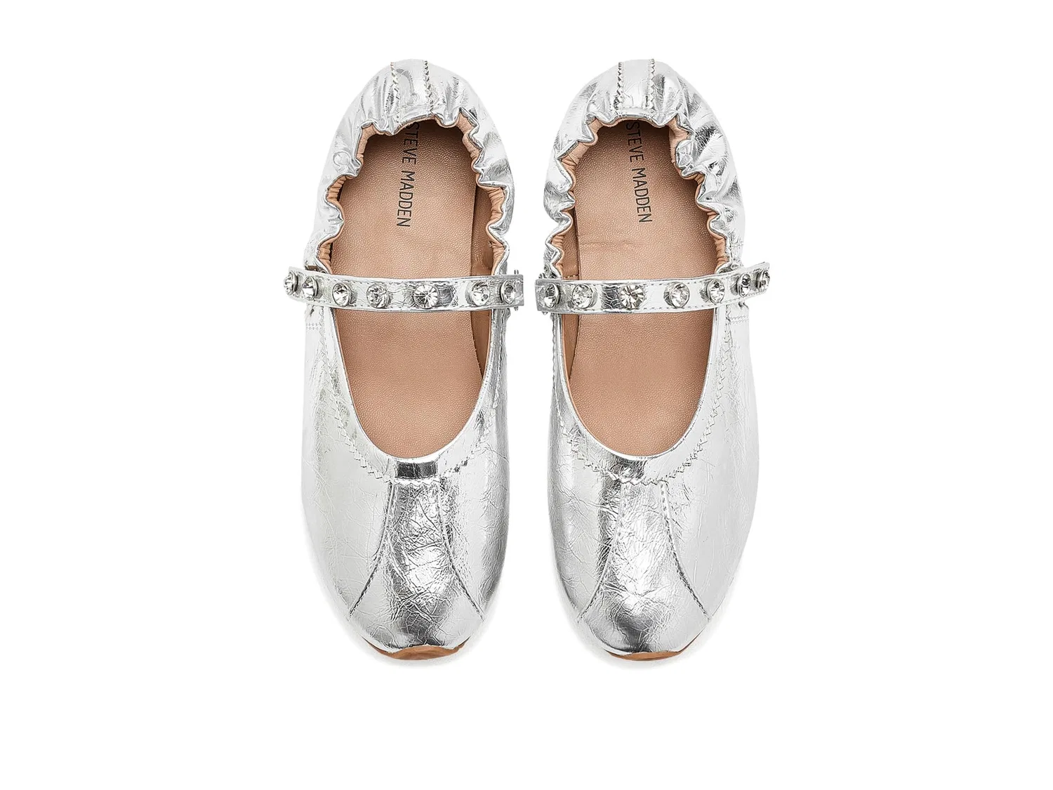 Балетки Anaya (для маленьких и больших детей) Steve Madden Kids, Silver — фото 3