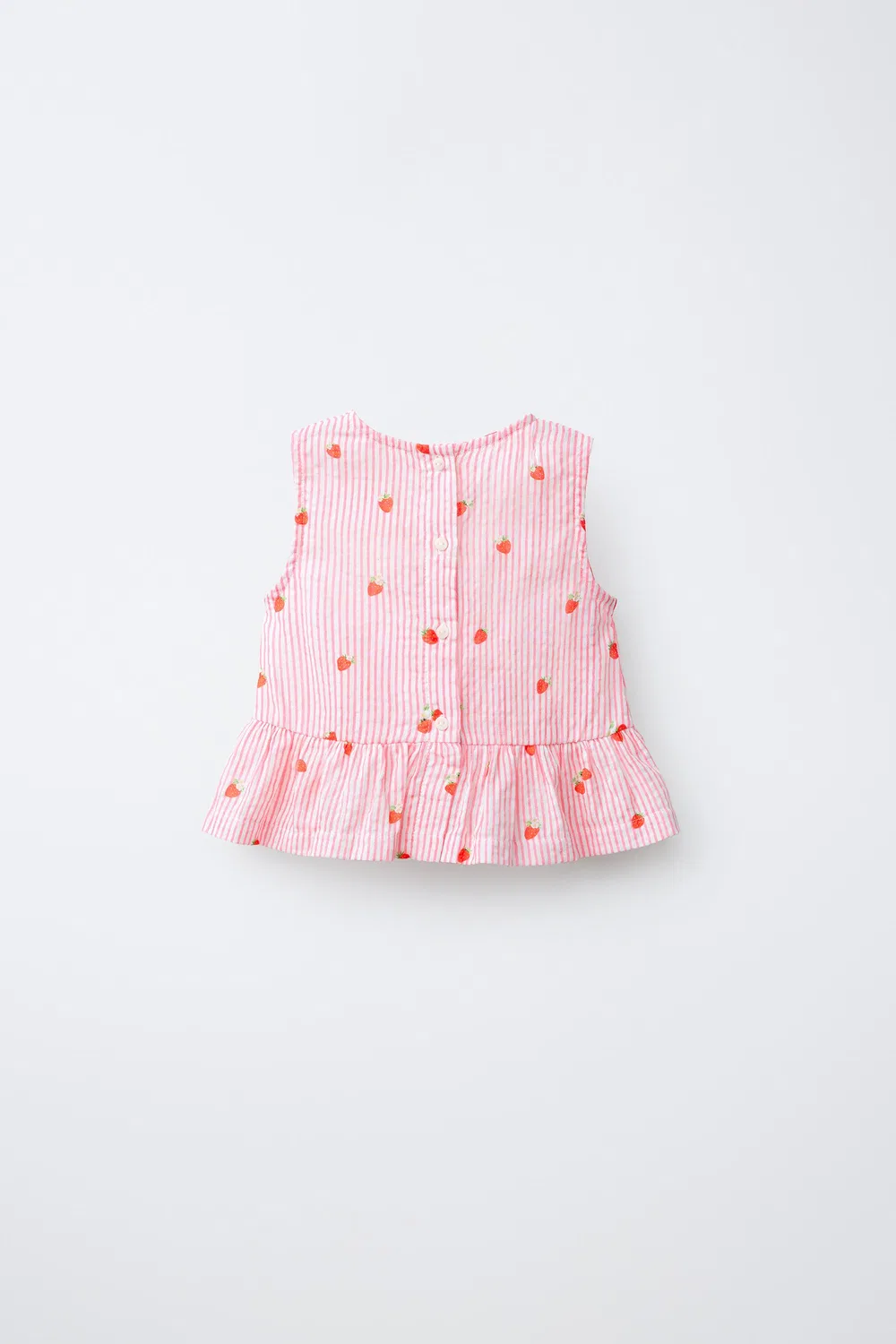 Блузка в полоску и клубничного цвета ZARA, Pink — фото 2
