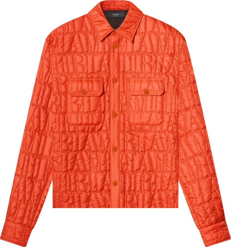 

Рубашка Amiri Quilted Logo Overshirt 'Orange', оранжевый
