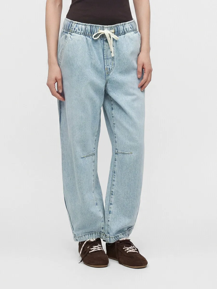Джинсы GAP Barrel Jeans синего цвета — фото 3