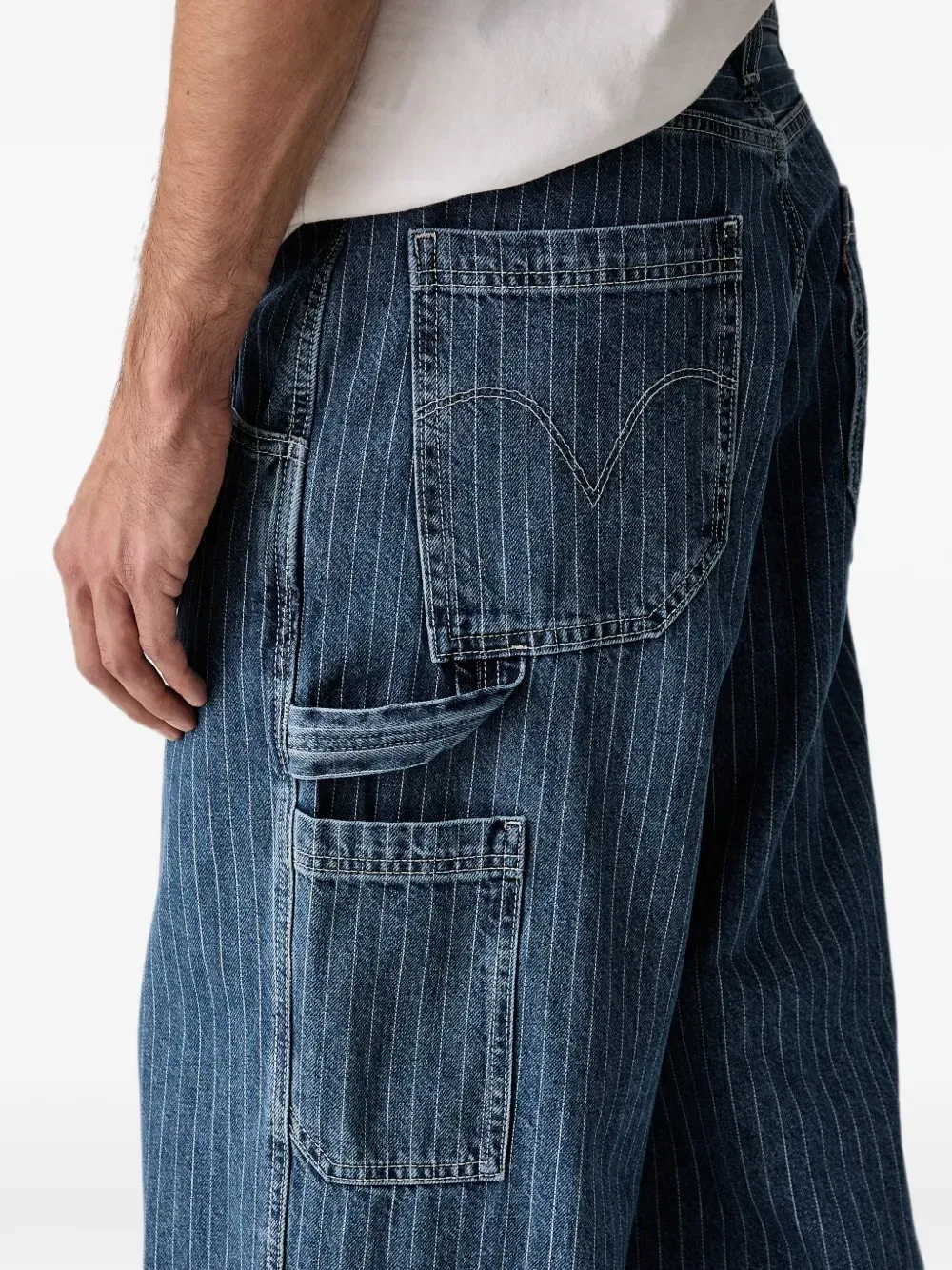 Широкие джинсы в тонкую полоску Levi'S, синий — фото 4