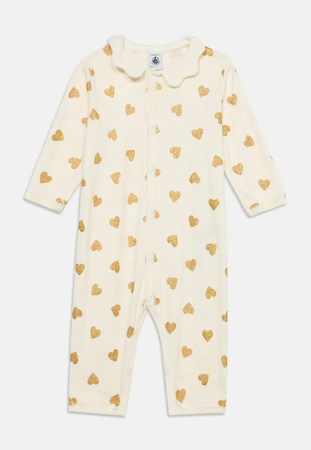 Bebe debout dors bien sans pieds - пижама Petit Bateau, Milk/Dore