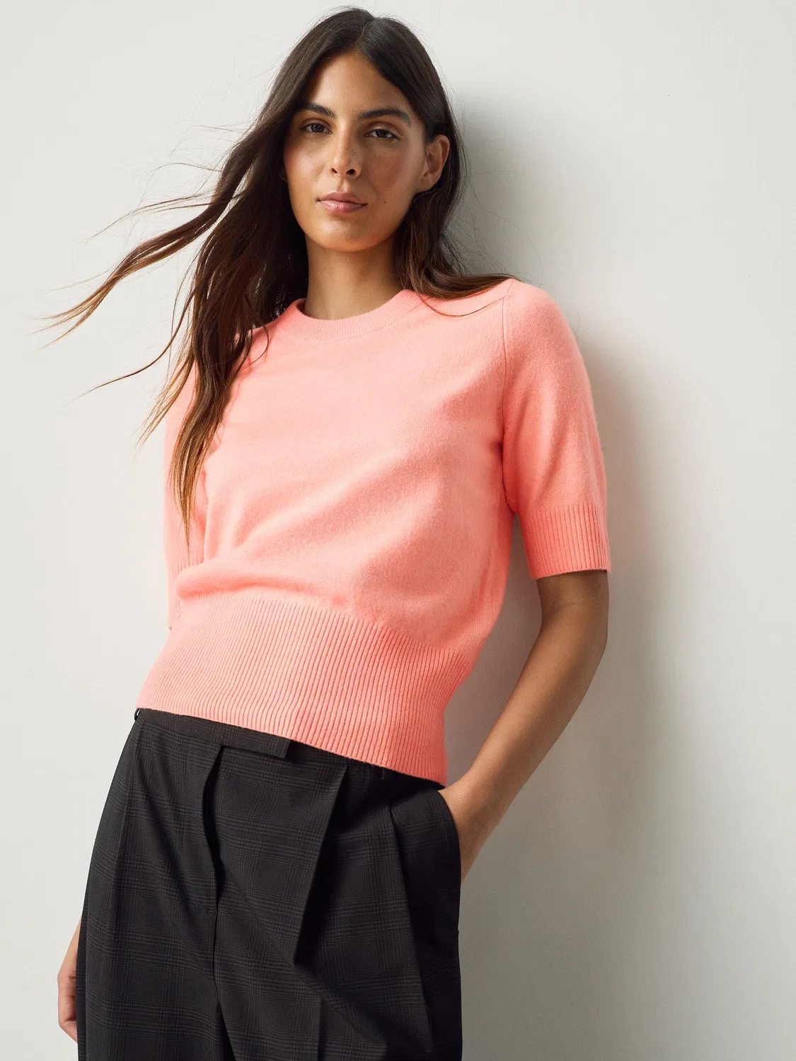 Топ с коротким рукавом Supersoft Knitted Top Next, флуо-оранжевый