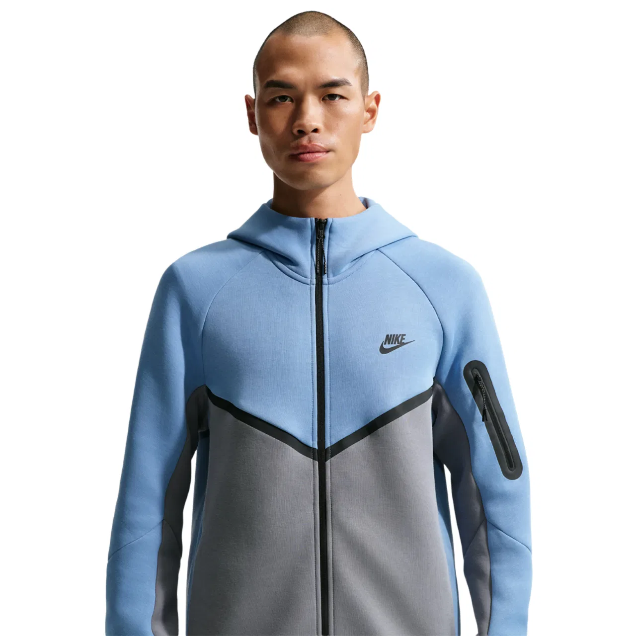 Мужское худи Windrunner Nike Tech Fleece, цвет Work Blue/Cool Grey/Black