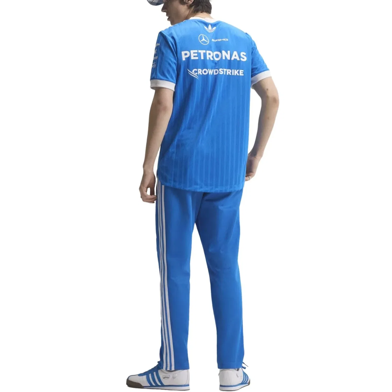 Мужская футболка Adidas x Mercedes AMG Petronas Formula 1 Team Blue Wonder Authentic Driver Jersey, синий — фото 2