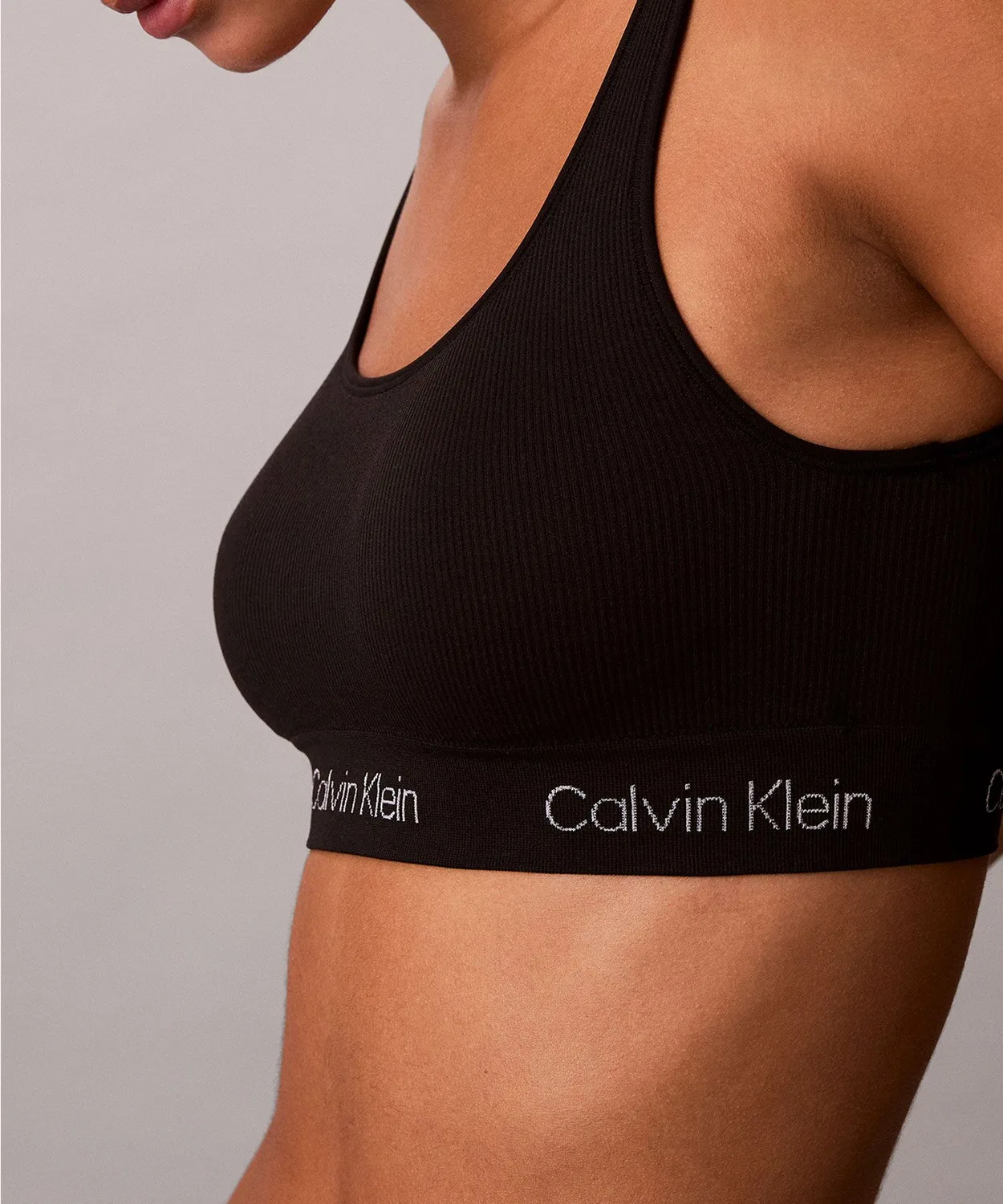 Женский бюстгальтер без косточек с принтом Lightly Lined Calvin Klein, Black — фото 2