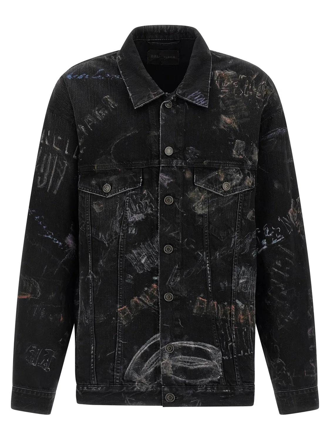 Мужская джинсовая куртка оверсайз Black Cotton Denim Jacket Balenciaga, Black