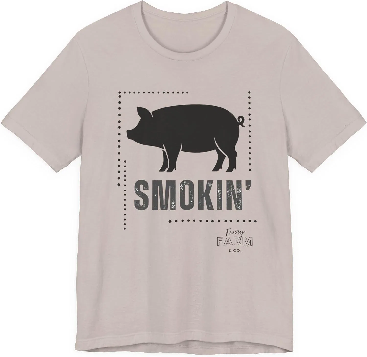 Футболка с принтом Smokin’ Pig Bella+canvas, Heather Cool Grey