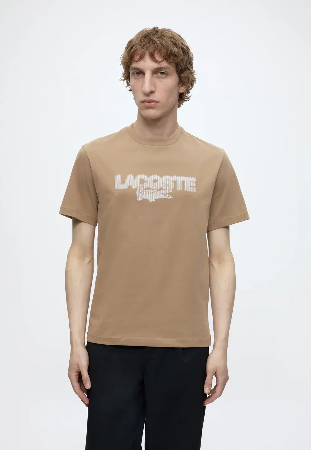 Классическая футболка - футболка с принтом Lacoste, Brown