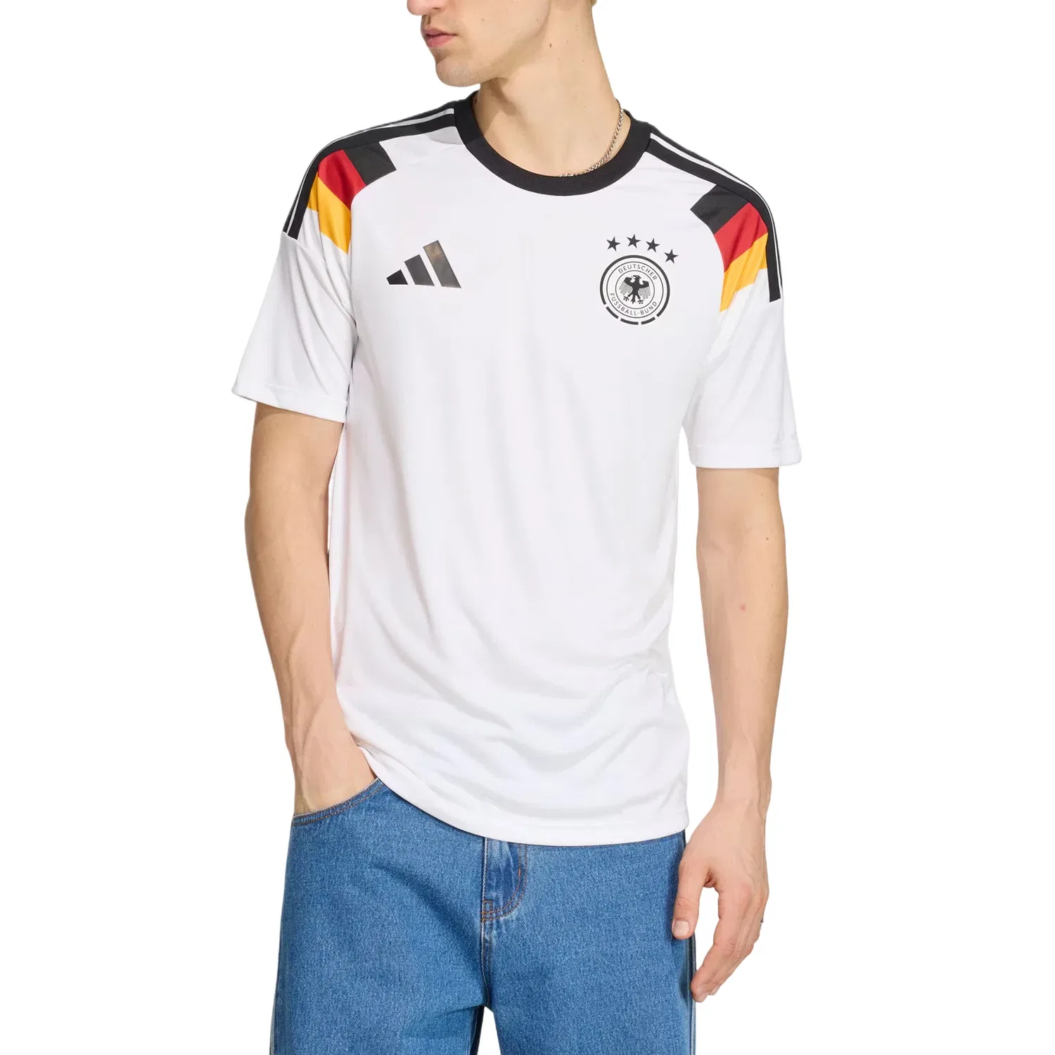 Мужская футболка с коротким рукавом Adidas Germany 26 Home Fan Jersey, белый — фото 3