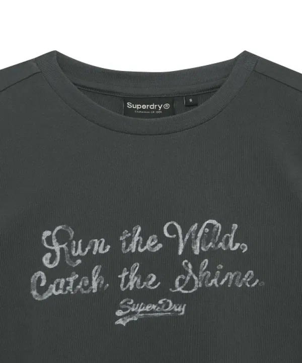 Футболка с логотипом Superdry, женская, угольный — фото 3