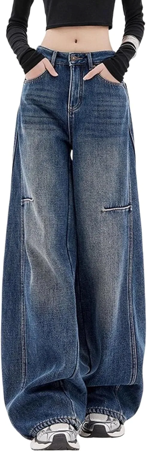 Джинсы свободные Y2K, Dark Blue