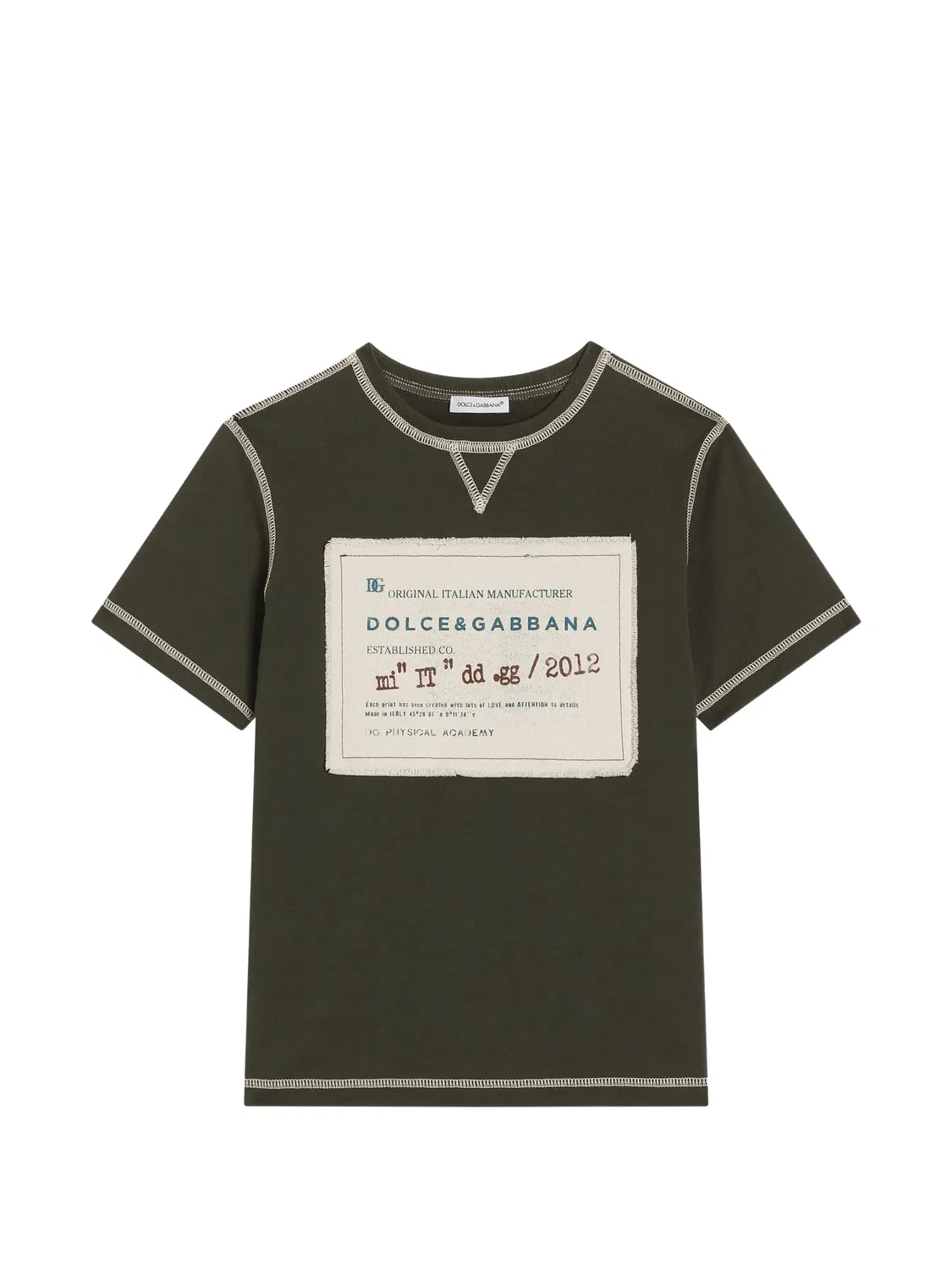 Футболка с графичным принтом Dolce & Gabbana Kids, зеленый