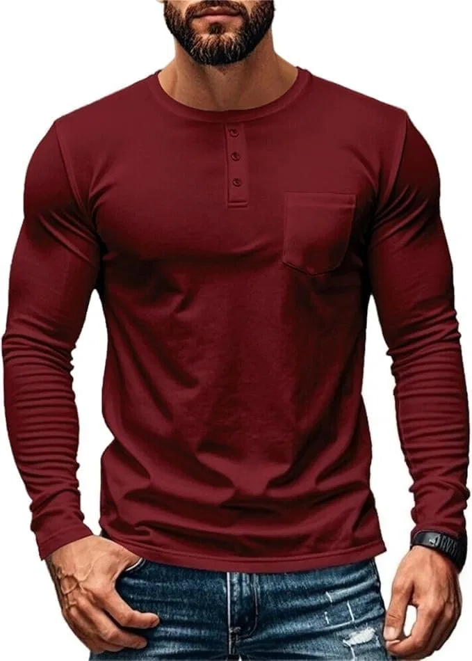 Мужская льняная футболка с капюшоном, Wine Red