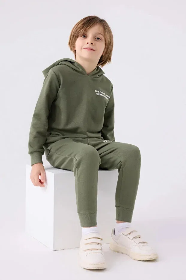 Детский комплект спортивного костюма для мальчиков с принтом Licensed Rolypoly, Khaki — фото 3