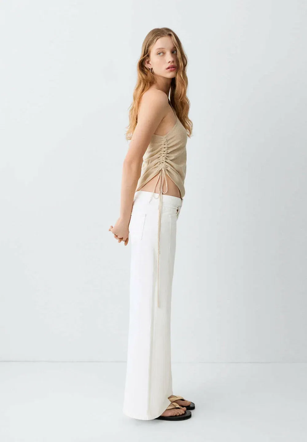 Подростковые джинсы свободного кроя Mango Kids, White — фото 4