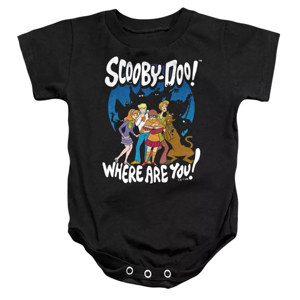 Детское боди с коротким рукавом Scoobydoo Ghost Silhouettes Scooby-Doo, Black