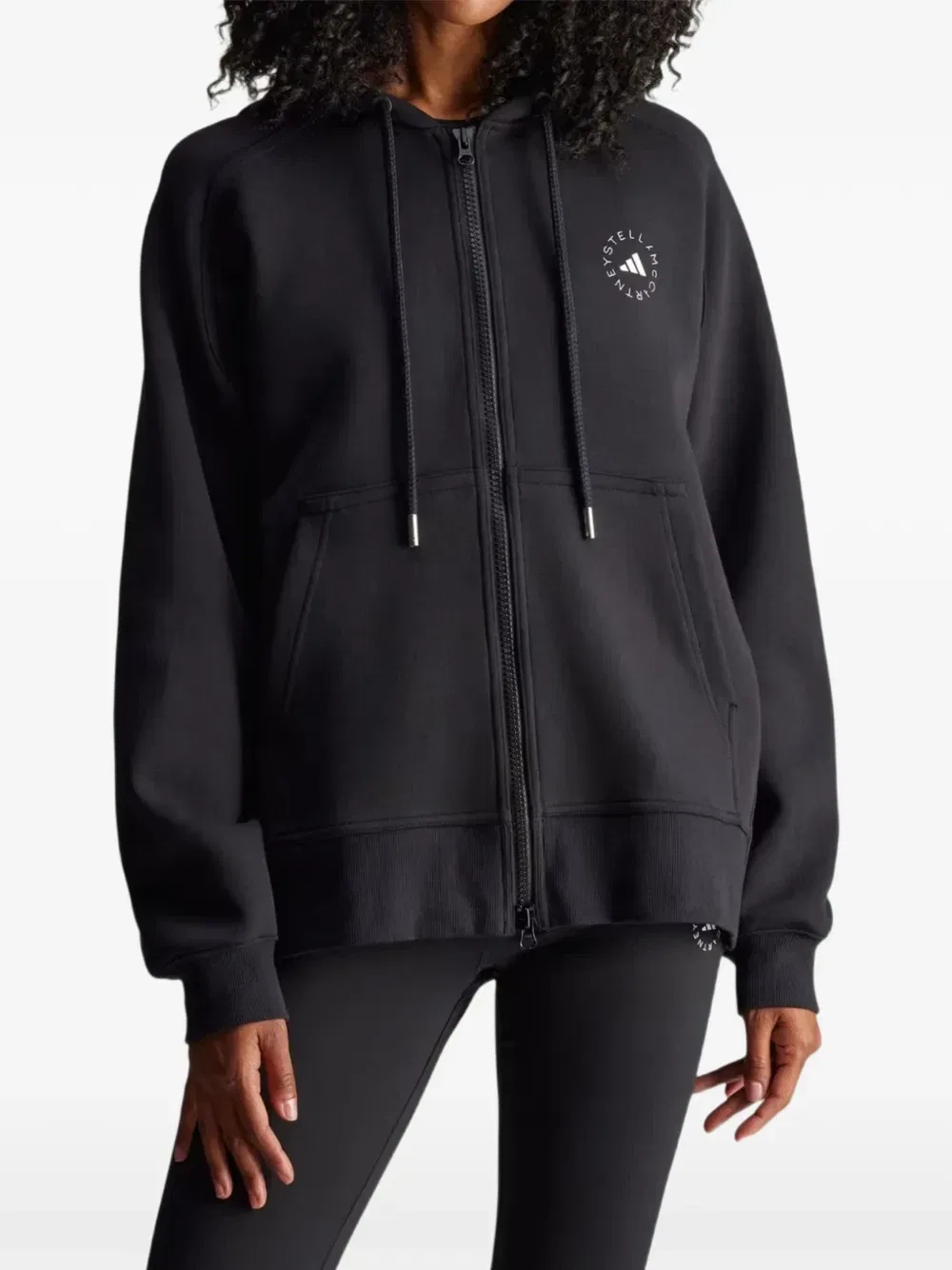 Толстовка на молнии с логотипом adidas, черный — фото 2