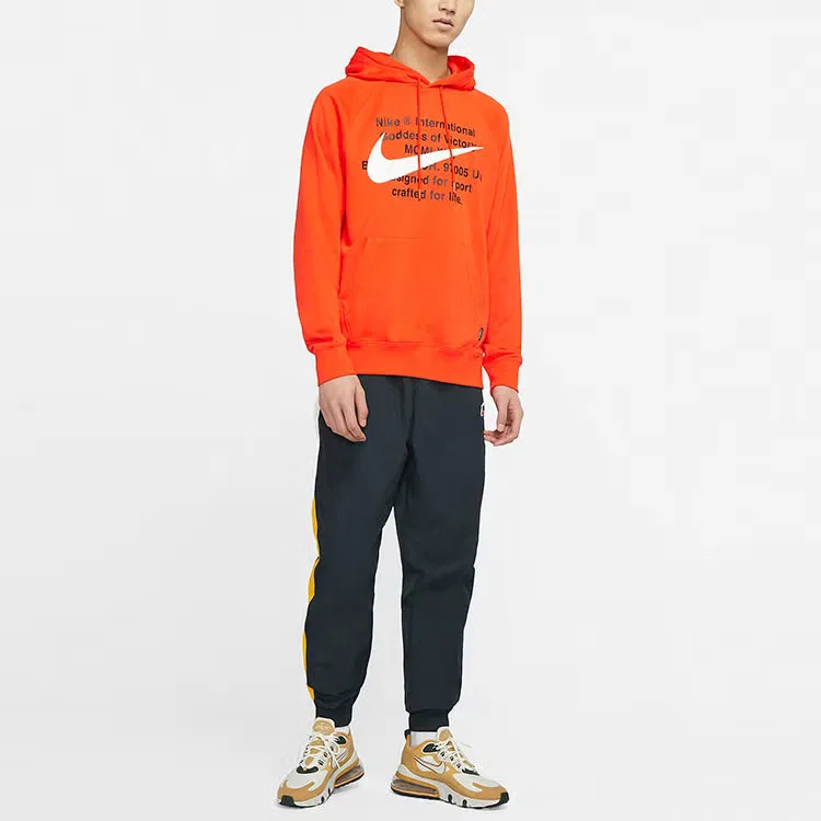 Пуловер с принтом Swoosh Nike, оранжево-красный — фото 2