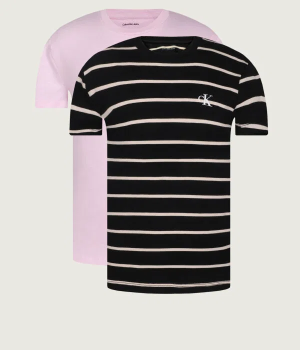 Детский комплект футболок для девочек T-Shirt 2-Pack Slim Fit Calvin Klein Jeans, черный