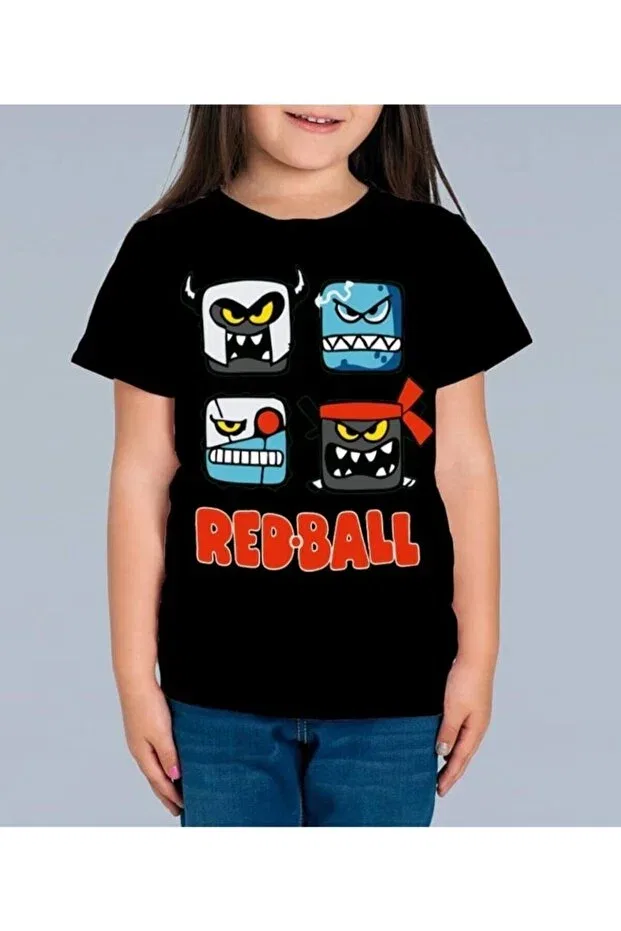 Детская футболка с принтом Red Ball Kids Daxia, Черный — фото 3